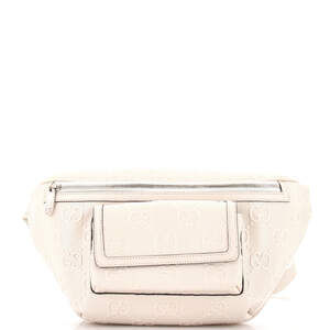 Gucci Front Pocket Belt Bag GG Embossed Perforated Leather